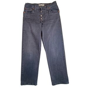 Levi's Ribcage Straight Ankle Dark Grey Jeans Size 29